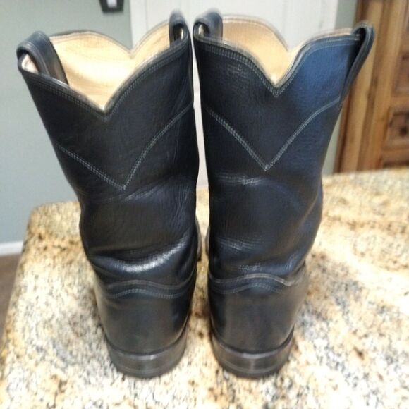 Justin 3024 Roper Boots - Mens - Size 9 EE - Blue Western Leather - Picture 10 of 12